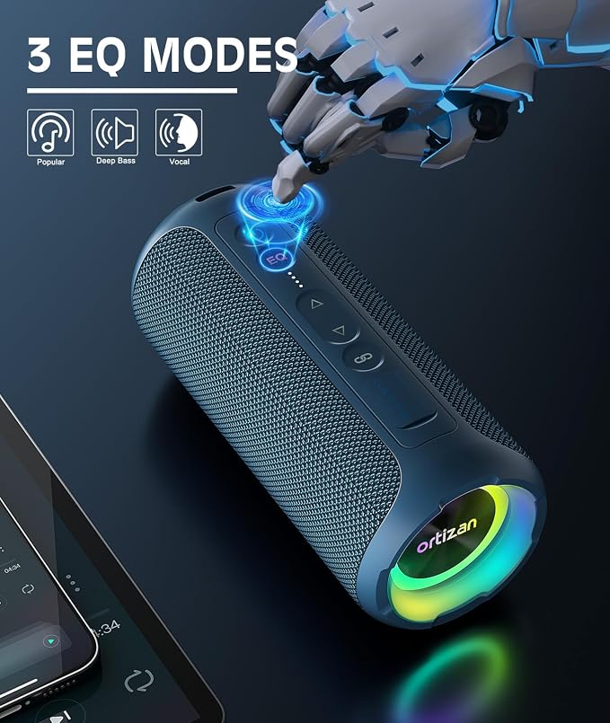Ortizan Bluetooth Speaker, IPX7 Waterproof, Portable Speakers - Image 4