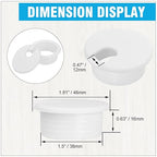 1-1/2" White Desk Grommet, JTemgle Plastic Cable Hole Cover Computer Table Cord - Image 5