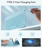 CHESONA Keyboard Case for iPad 11th/10th Generation, Detachable Wireless - Image 6