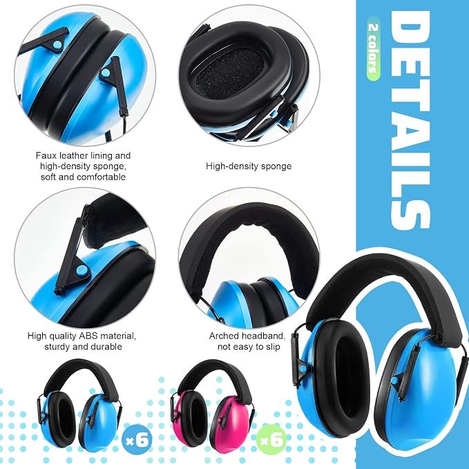 Amylove 12 Pcs Kids Ear Protection Noise Cancelling Headphones Ear Muffs Bulk - Image 3