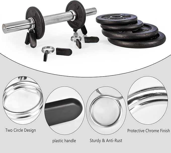 AccEncyc Spring Clip Collars 1 Inch Olympic Barbell Clamps Dumbbell Clips - Image 3