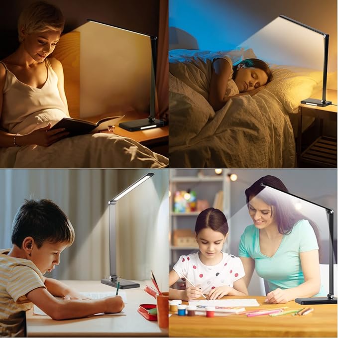 LED Desk Lamp with Night Light, Fast Wireless Charger, USB Charging Port - Image 7