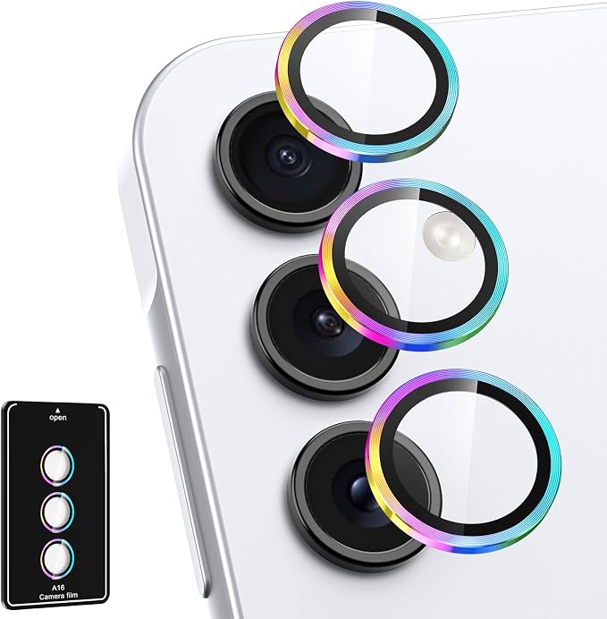 for Samsung Galaxy A16 Camera Lens Protector, Individual Metal Ring Tempered by Btscase