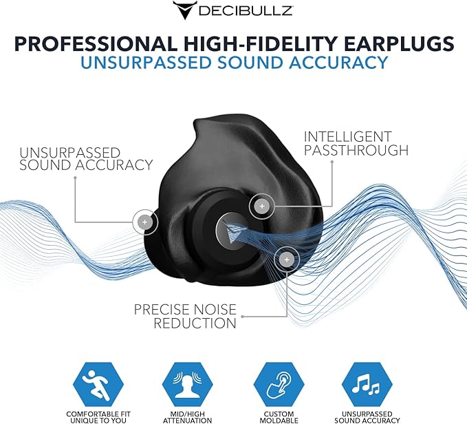 Decibullz Professional Moldable Earplugs, Noise Cancelling Earplugs, Concert - Image 2