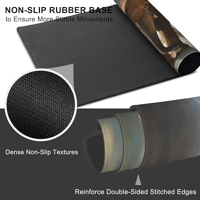 Mouse Pad, Large Walking Elephant Desk Mat, Extended Non-Slip Gaming Keyboard - Image 3