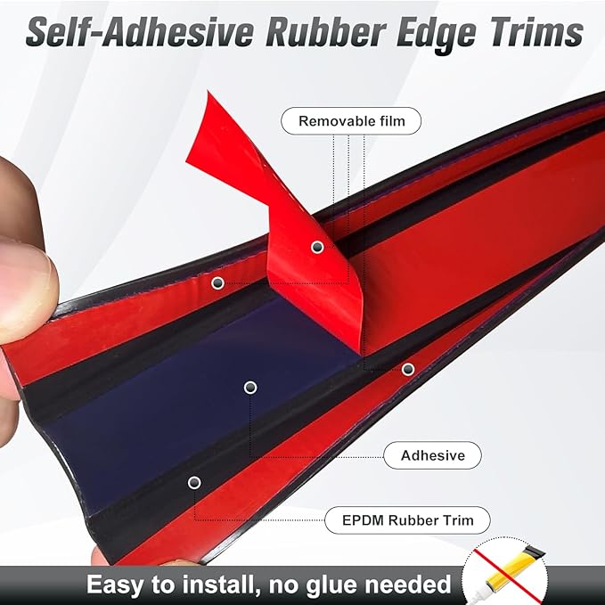Rubber Edge Trim, Self Adhesive U Channel Edge Trim, Big Size U Shaped Trim - Image 3