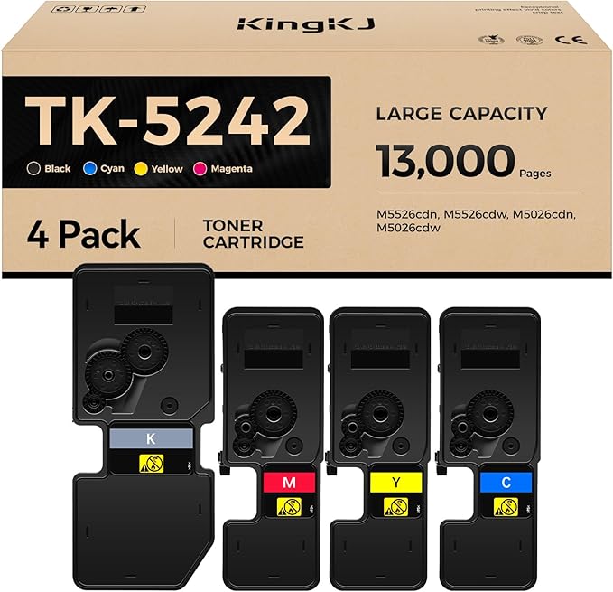 TK-5242 TK5242 Toner Cartridge Set 4-Pack High Yield Replacement by KingKJInkToner