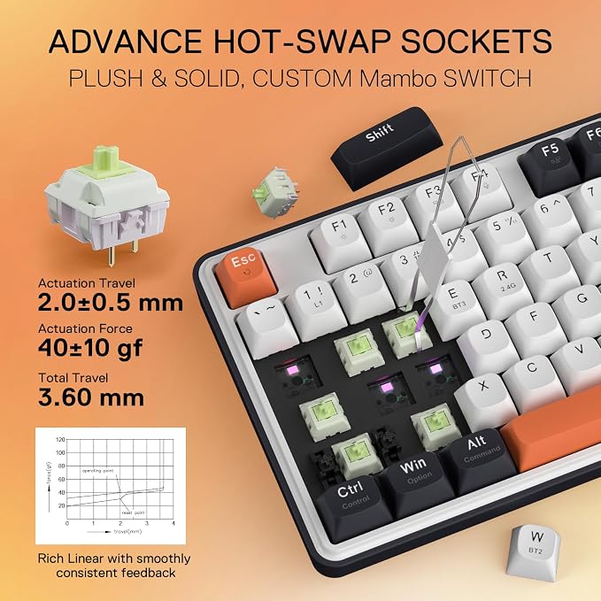 Redragon K689 PRO Wireless Gasket RGB Gaming Keyboard, 108 Keys Mechanical - Image 5