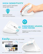 Lekvey Ergonomic Mouse, Vertical Wireless Mouse, Rechargeable 2.4G Optical - Image 5
