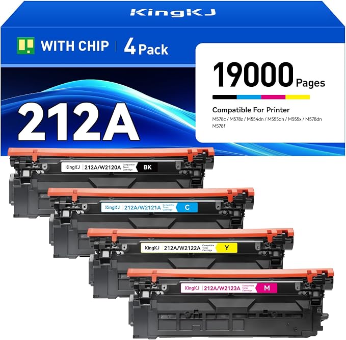 212A Toner Cartridges 4 Pack by KingKJInkToner