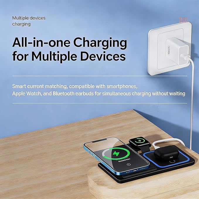 3-in-1 Foldable Wireless Charger - 15W Fast Wireless Charger - Image 3