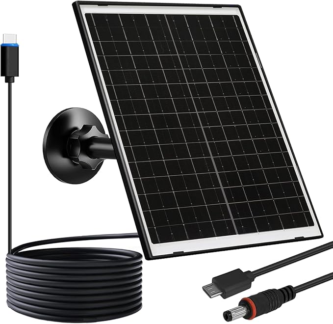 FUTUREZEN 10W Solar Panel for Security Camera, Trail Camera, Type-C Device by Unknown