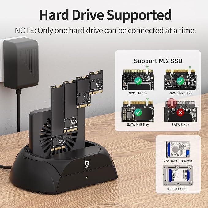 Hard Drive Docking Station, Pcie NVMe Adapter - Image 3