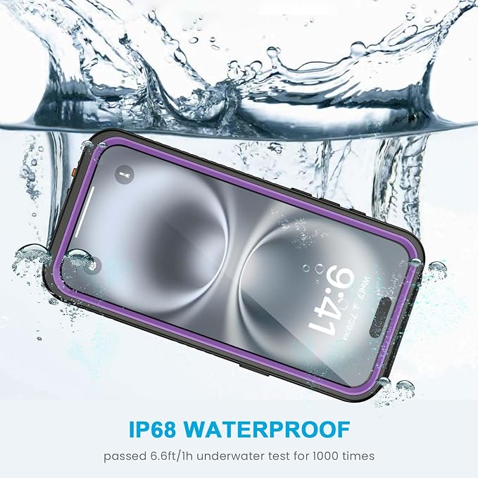 Lanhiem for iPhone 16 Plus Case, IP68 Waterproof Dustproof Shockproof Cases - Image 2