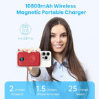 Magnetic Portable Charger 10800mAh, 4-in-1 Wireless Power Bank - Image 2