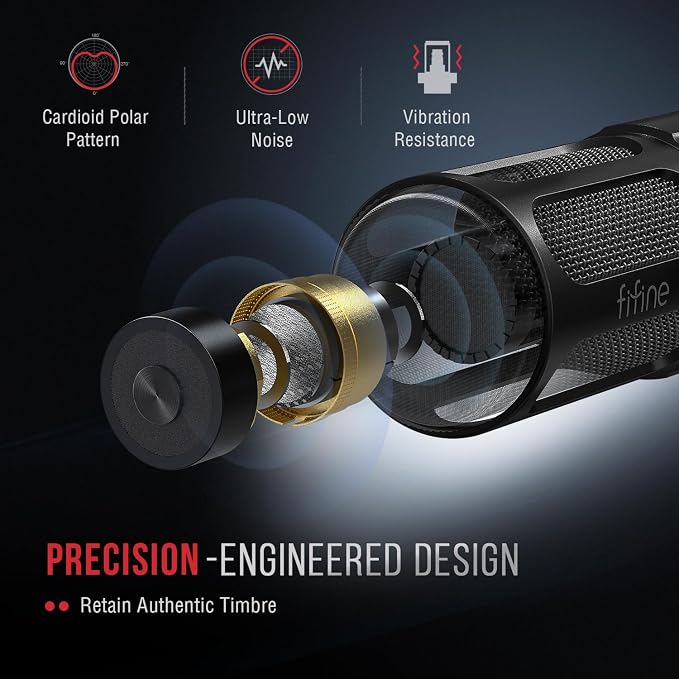 FIFINE XLR Dynamic Microphone, Studio Vocal Mic - Image 3