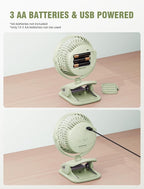 Shinebella AA Battery Powered Clip on Fan - Image 2