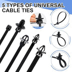 150 pcs Car Wire Loom Routing Clips Push Mount Cable Tie Assortment 10 Sizes - Image 4