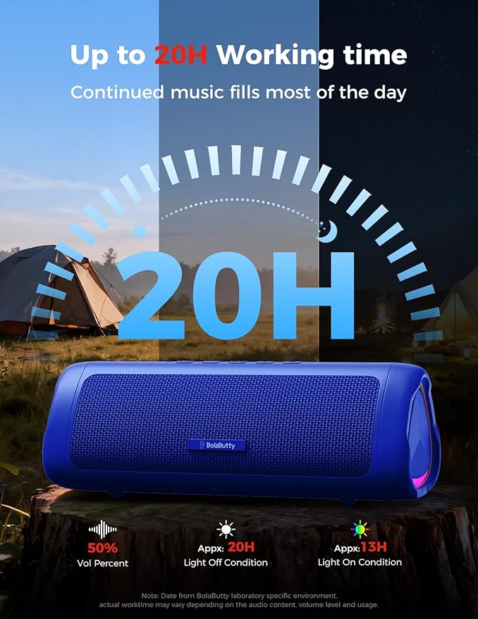 Bluetooth Speaker, 20W HD Sound, Portable Wireless, IPX5 Waterproof, - Image 5