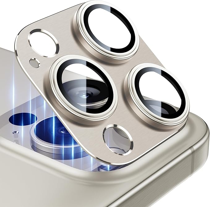 Esanik 2 Pack for iPhone 15 Pro/iPhone 15 Pro Max Camera Lens Protector by Esanik