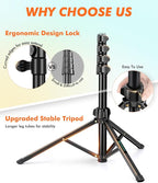 71" Tripod for iPhone, Phone Tripod Selfie Stick - Image 4