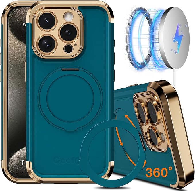COOLQO for iPhone 14 Pro Case 6.1'' Upgraded 360° Spin Magnetic Stand by COOLQO