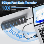ONFINIO USB Hub 3.0, 7-Port USB Hub Splitter - Image 2