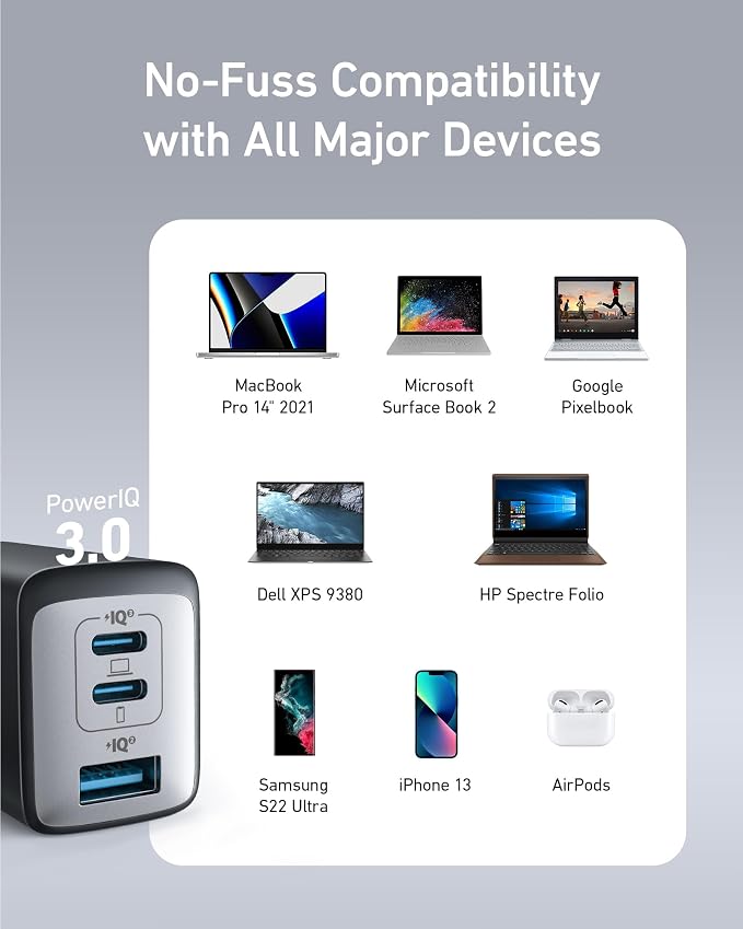 Anker USB C Charger, PPS 3-Port Fast Compact Foldable Wall Charger - Image 7