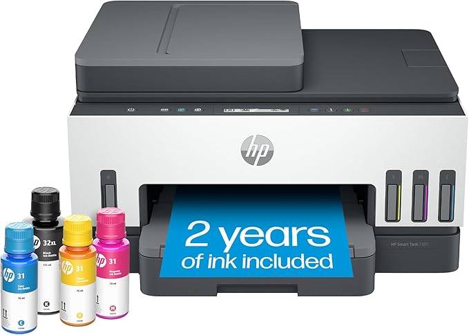 HP Smart Tank 7301 Wireless All-in-One Refillable Ink Tank Printer, Copier by HP