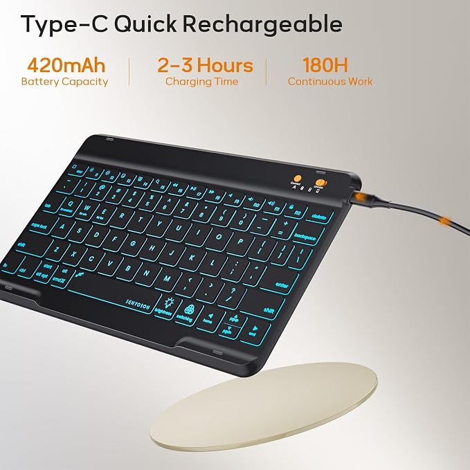 BLUTLOTUS Keyboard Case for iPad 9th/8th/7th Generation 10.2 Inch, 360° - Image 4