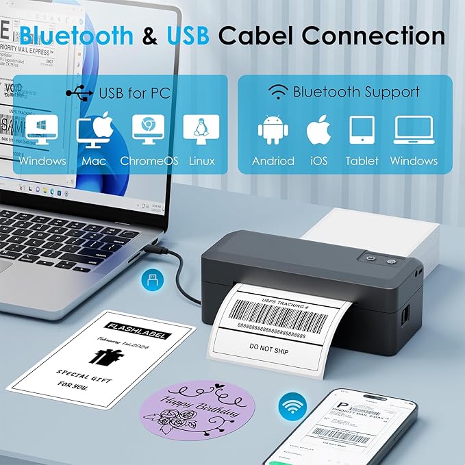 Shipping Thermal Label Printer, 4x6 Portable Label Printer, Support iPhone - Image 2