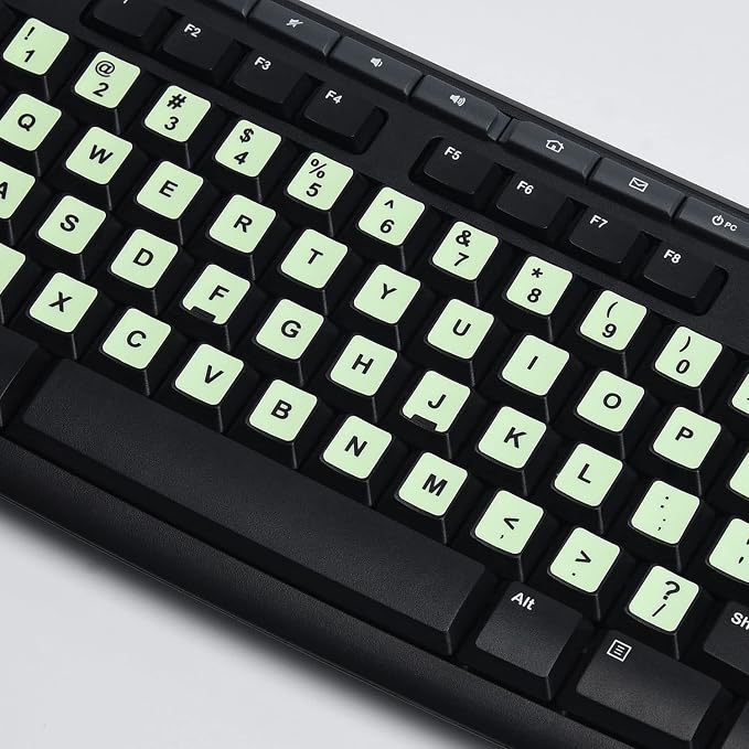 2PCS Pack Universal English Keyboard Stickers Glow in The Dark, Keyboard - Image 5