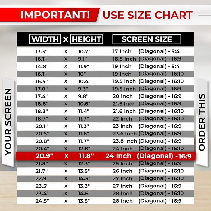 24 Inch 16:9 Computer Privacy Screen Filter - Image 3