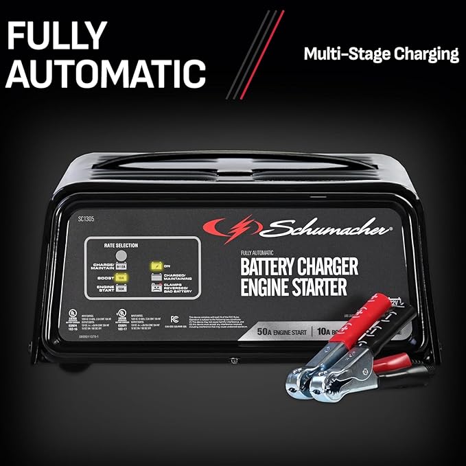 Schumacher Electric 6A Car Battery Charger and 50A Engine Starter, 3-in-1 - Image 5