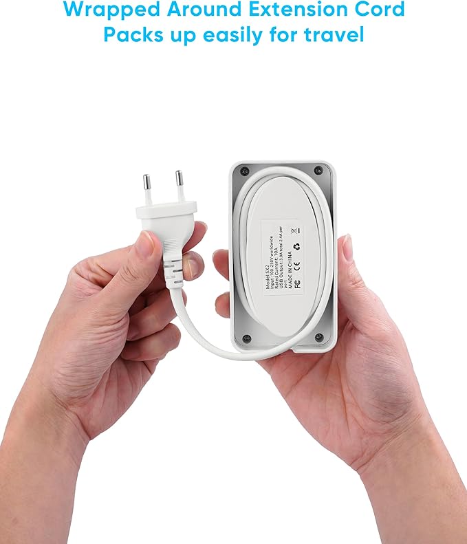 Kakyanill European Travel Plug Adapter, Type E F Plug Adapter, 6 AC Outlets - Image 2