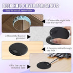 12 Desk Grommet, Desk Hole Cover, Large Capacity, Detachable and Adjustable - Image 4