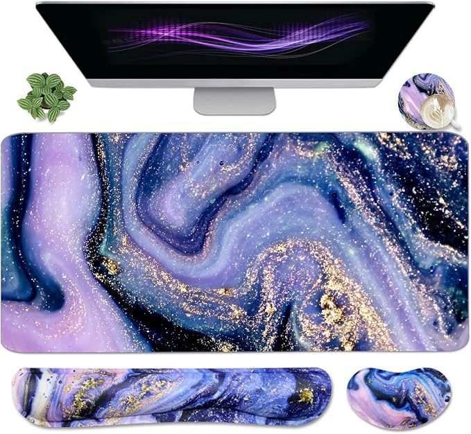 4-in-1 Large Gaming Mouse Pad and Keyboard Wrist Rest, Desk Pad - Image 7