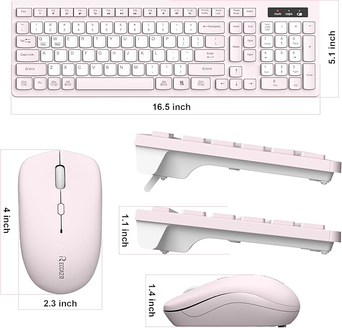 Wireless Keyboard and Mouse Combo, Full-Sized Quiet Wireless Keyboard and - Image 9