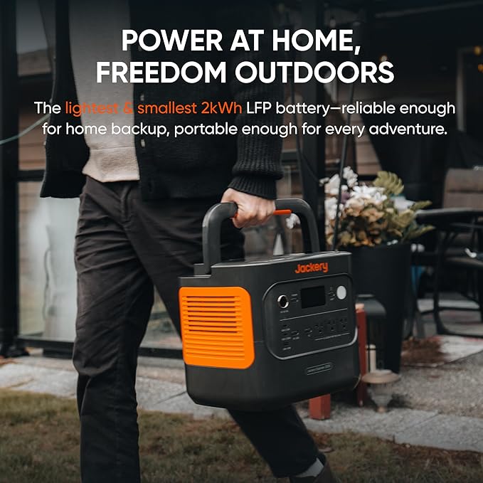 Jackery Explorer 2000 v2 Portable Power Station, 2042Wh LiFePO4 Home Backup - Image 3