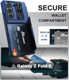 for Samsung Galaxy Z Fold 6 Wallet Case & S Pen Holder & Hinge Protection & - Image 3
