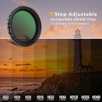 52MM Variable ND2-ND400 Filter, Ultra Slim Multi-Coated Adjustable Neutral - Image 2