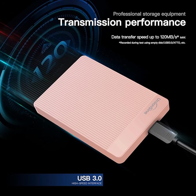 UnionSine 500GB Ultra Slim Portable External Hard Drive HDD-USB 3.0 - Image 3