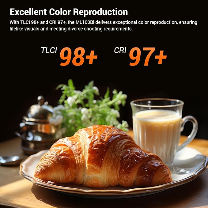 Godox ML100Bi Bi-Color LED Video Light, 120W 34300Lux@1M CRI 97+ TLCI 98+ - Image 6