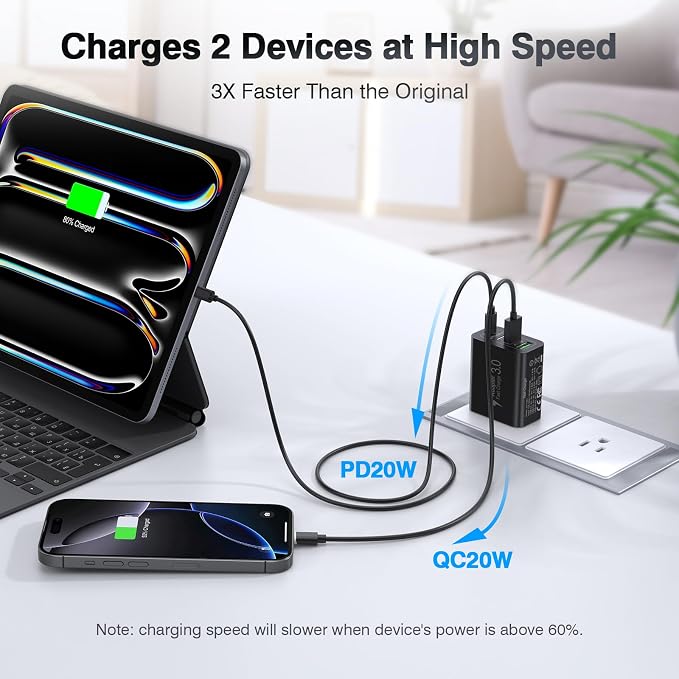 4-Port USB C Wall Charger Block, Fast Type C Power Brick Charging Cube Power - Image 3