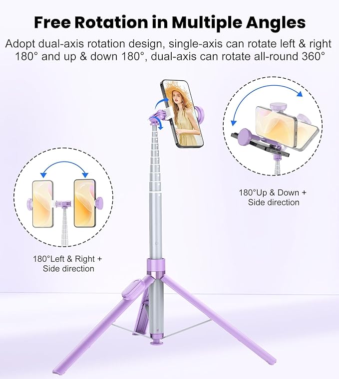 TONEOF 66" Automatic Tripod, Auto-Open Phone Tripod Stand - Image 4