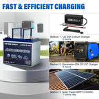 12V 100Ah BCI Group 24 Bluetooth LiFePO4 Battery, 120A BMS Rechargeable Mini - Image 7
