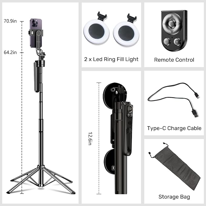 Auto Face Tracking Selfie Stick Tripod - Image 7