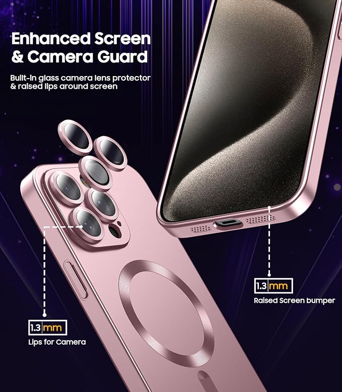 Magnetic for iPhone 15 Pro Max Case Slim Soft Silicone Bumper Shockproof - Image 3