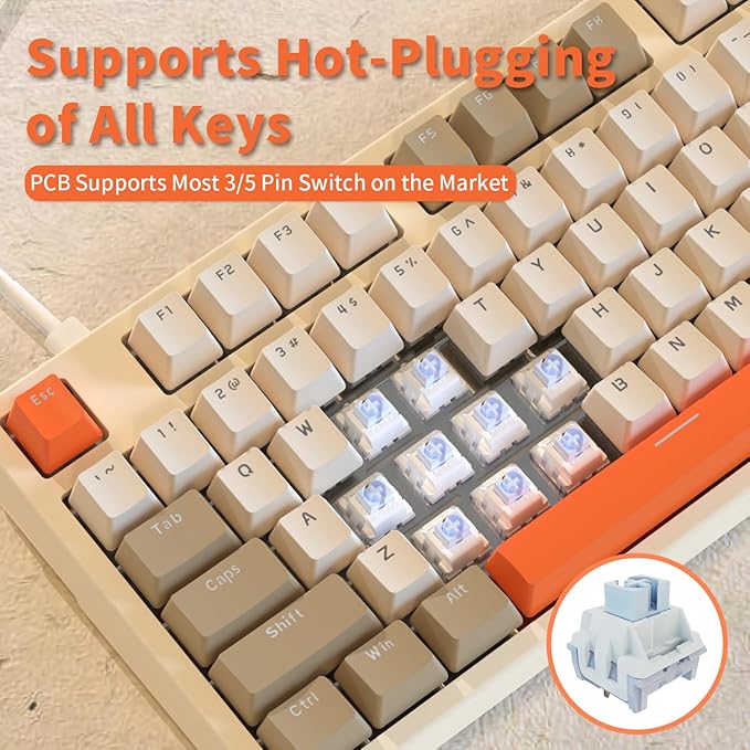AJAZZ AK35I V3 104-Key Full Size Wired Gasket Mount Gaming Keyboard - Image 4