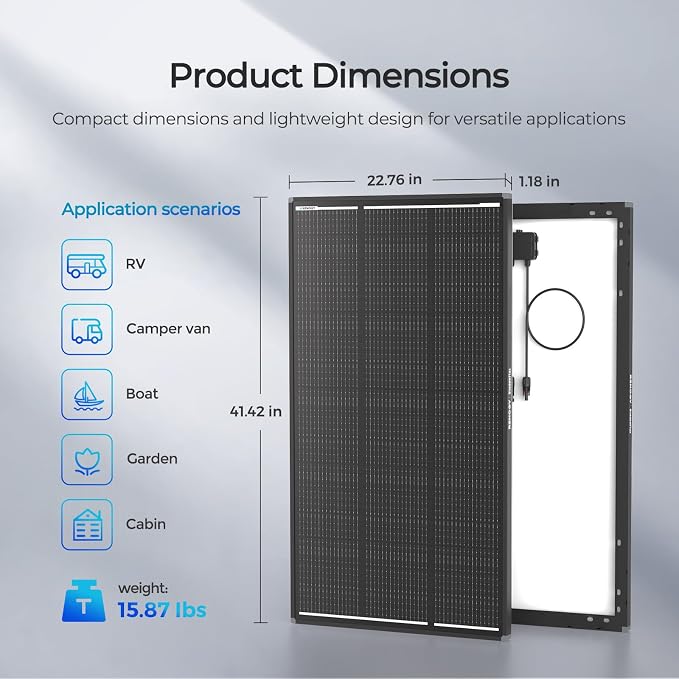 120W Solar Panel ShadowFlux Anti-Shading N-Type 16BB 12 Volt, 25% - Image 5